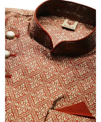 Maroon Brocade Jacket 2