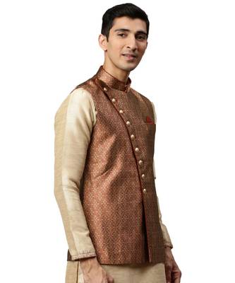 Maroon Brocade Jacket 3