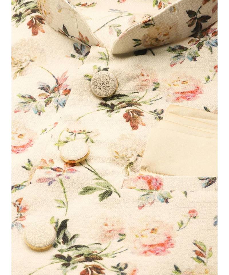 Cream Art Silk Jacket