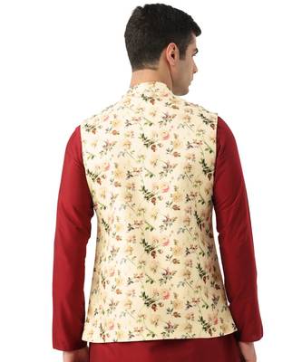 Cream Art Silk Jacket 4
