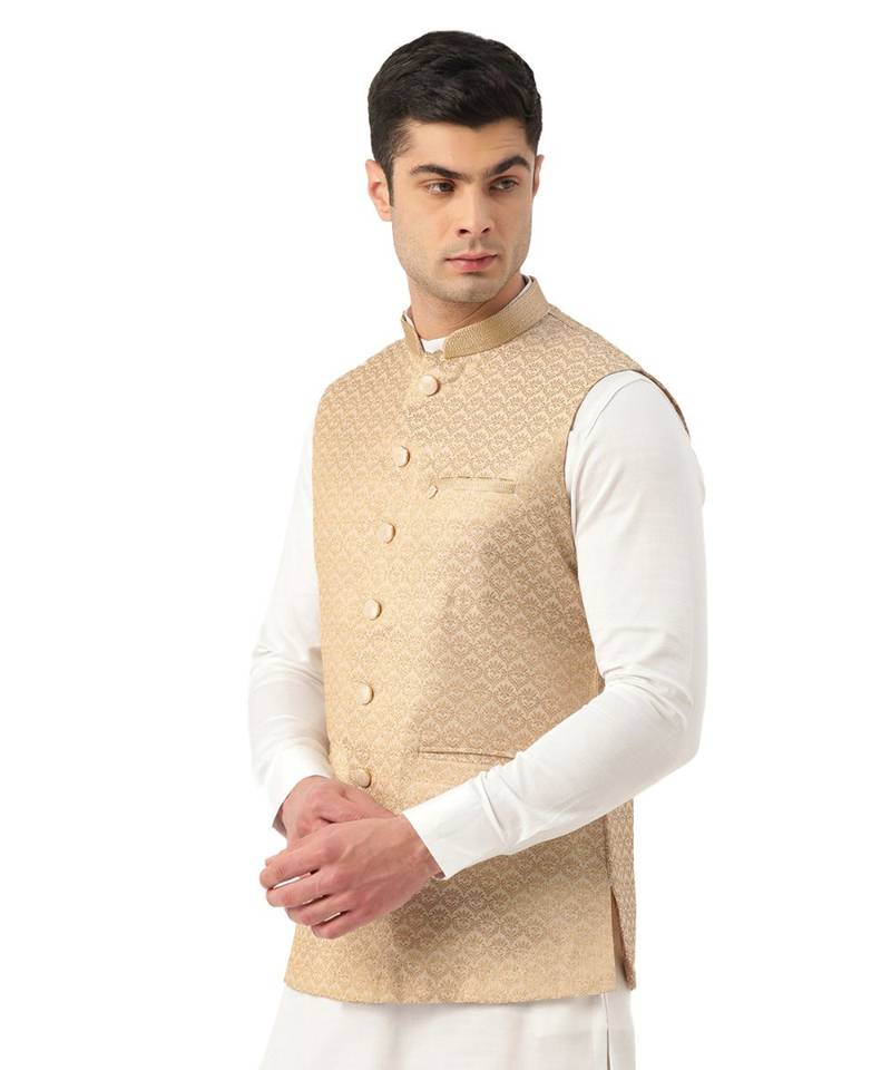 Cream Art Silk Jacket