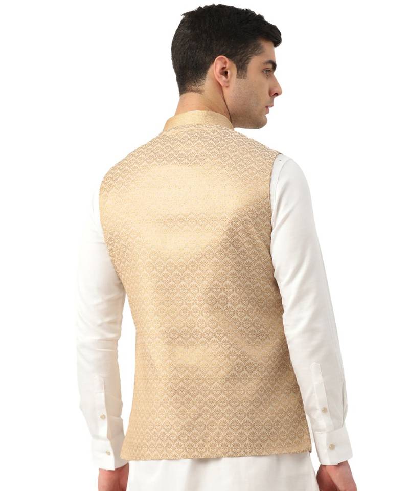 Cream Art Silk Jacket