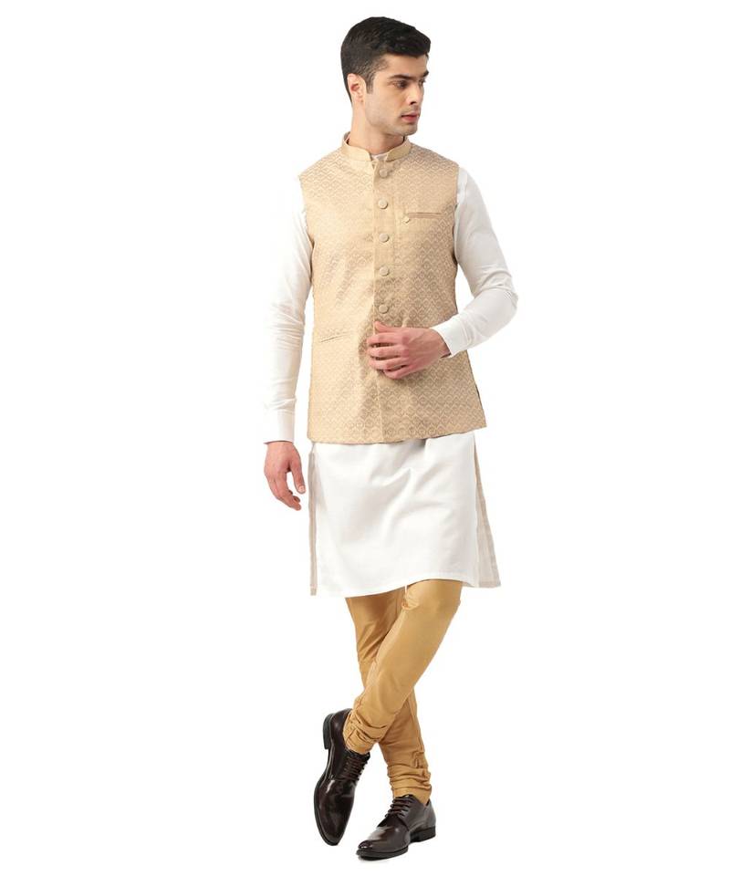 Cream Art Silk Jacket