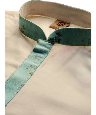 Blue silk Jacket Kurta Churidar Set 3