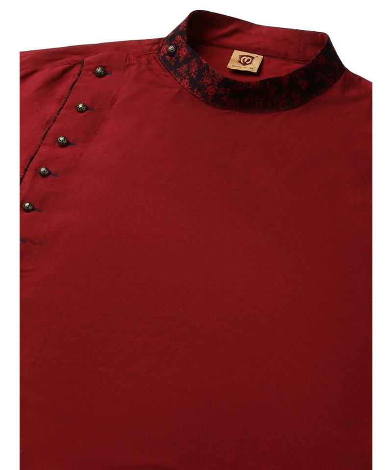 Maroon silk Jacket Kurta Churidar Set