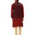 Maroon silk Jacket Kurta Churidar Set