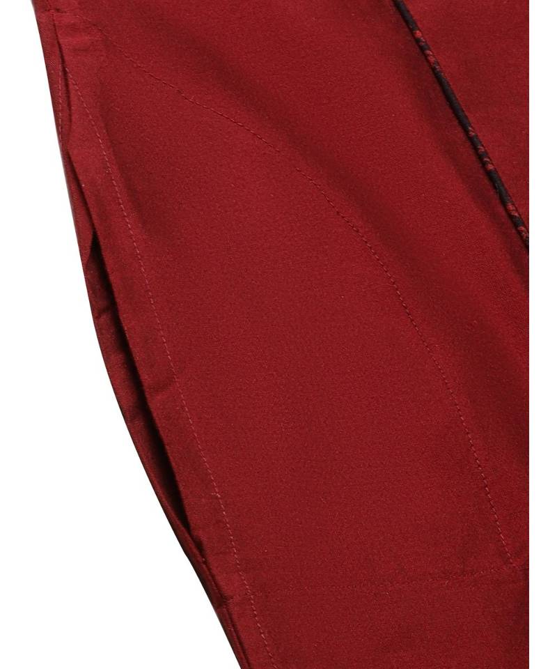 Maroon silk Jacket Kurta Churidar Set