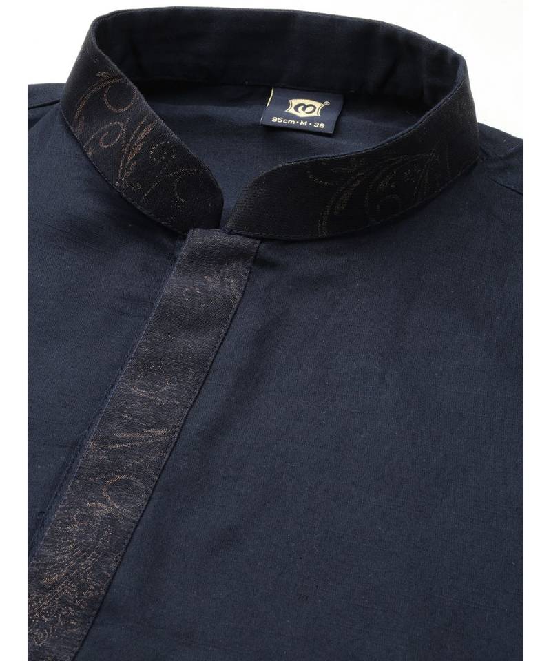 Blue silk Jacket Kurta Churidar Set