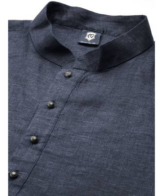 Blue silk Jacket Kurta Churidar Set 3
