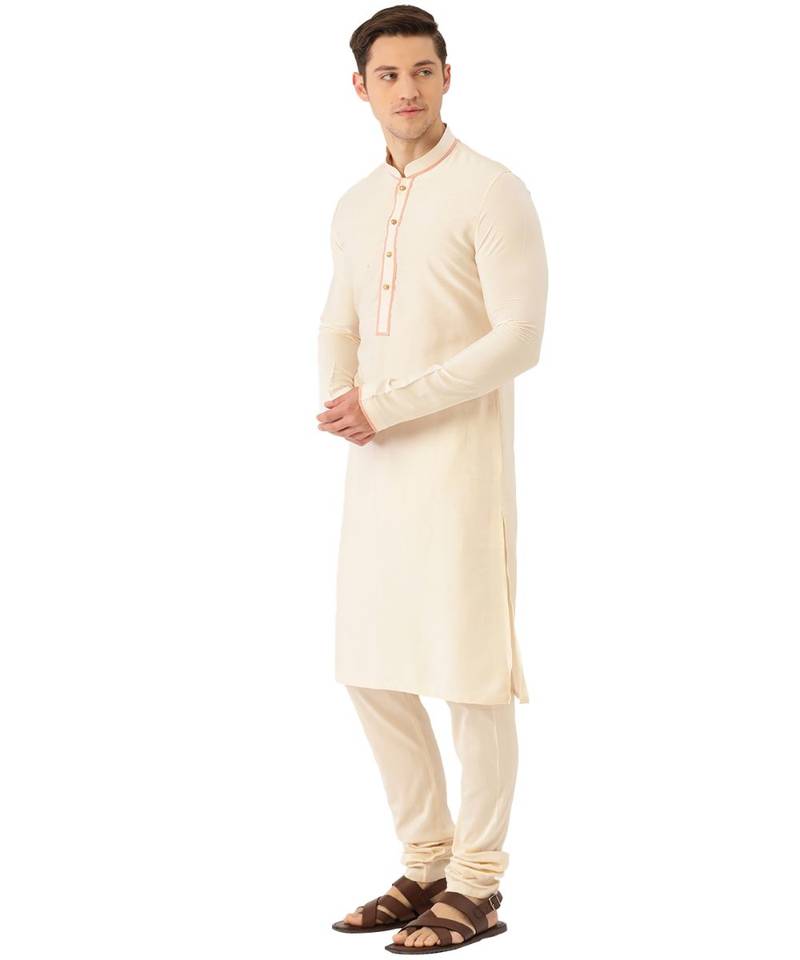 red silk Jacket Kurta Churidar Set