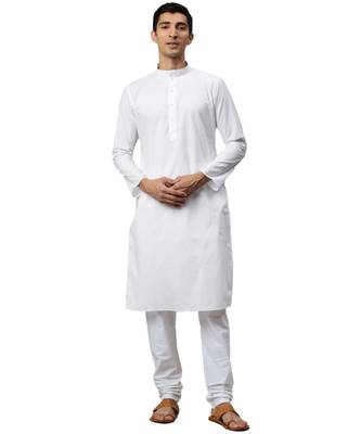 White cotton Kurta Pajama Set 1