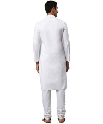 White cotton Kurta Pajama Set 4