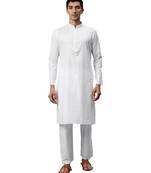 White cotton Kurta Pajama Set