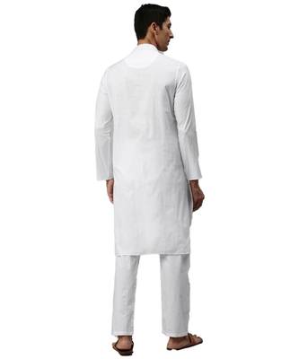 White cotton Kurta Pajama Set 4