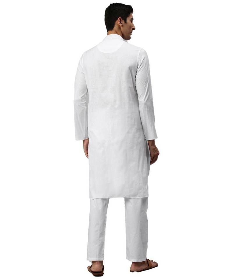 White cotton Kurta Pajama Set