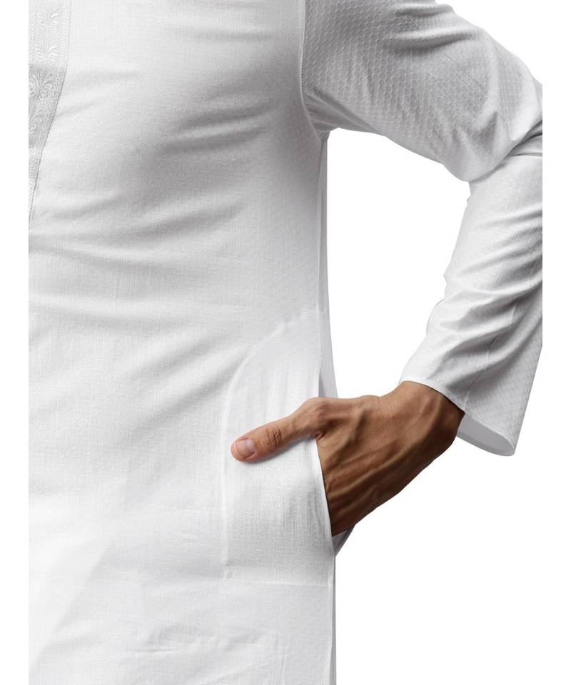 White cotton Kurta Pajama Set