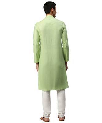 Green silk Kurta Churidar Set 4