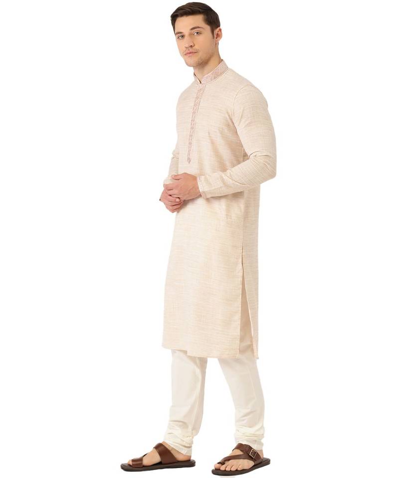 Biscuit cotton Kurta Churidar Set