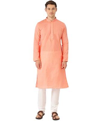red cotton Kurta Churidar Set 1