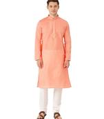 red cotton Kurta Churidar Set