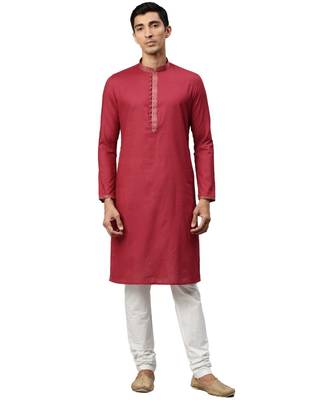 Red cotton Kurta Churidar Set 1