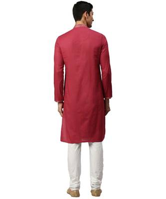 Red cotton Kurta Churidar Set 4