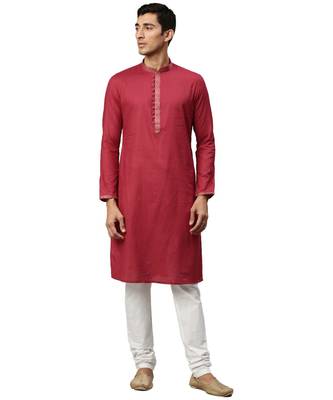 Red cotton Kurta Churidar Set 5