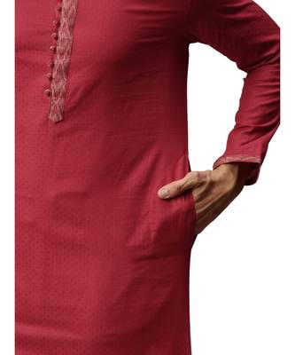 Red cotton Kurta Churidar Set 6