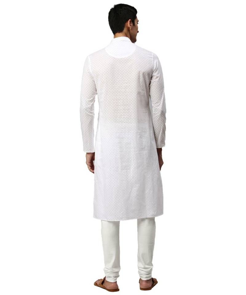 White cotton Kurta Pajama Set