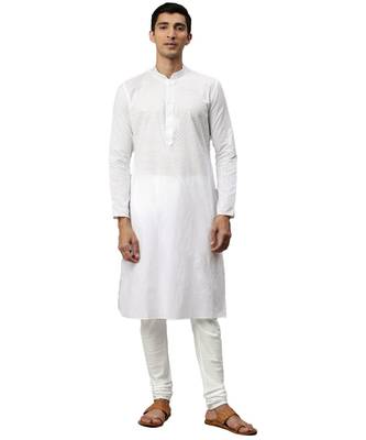 White cotton Kurta Pajama Set 5