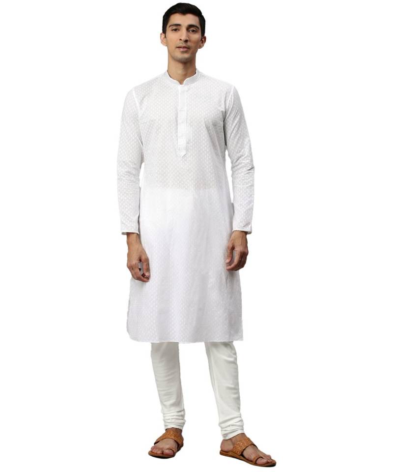 White cotton Kurta Pajama Set