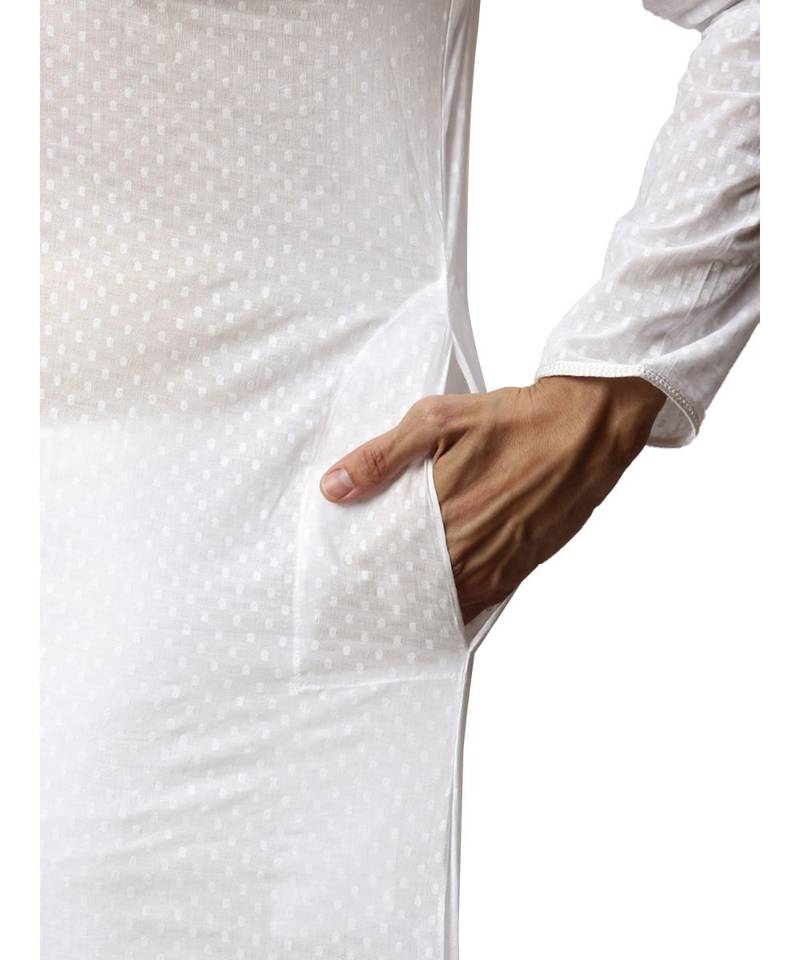 White cotton Kurta Pajama Set