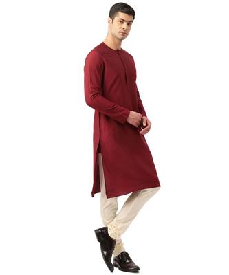 Maroon Art Silk Kurta 3