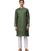 Green Linen Kurta