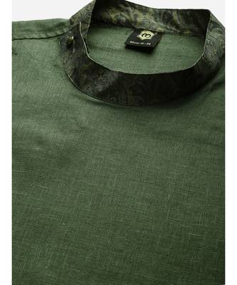 Green Linen Kurta 2
