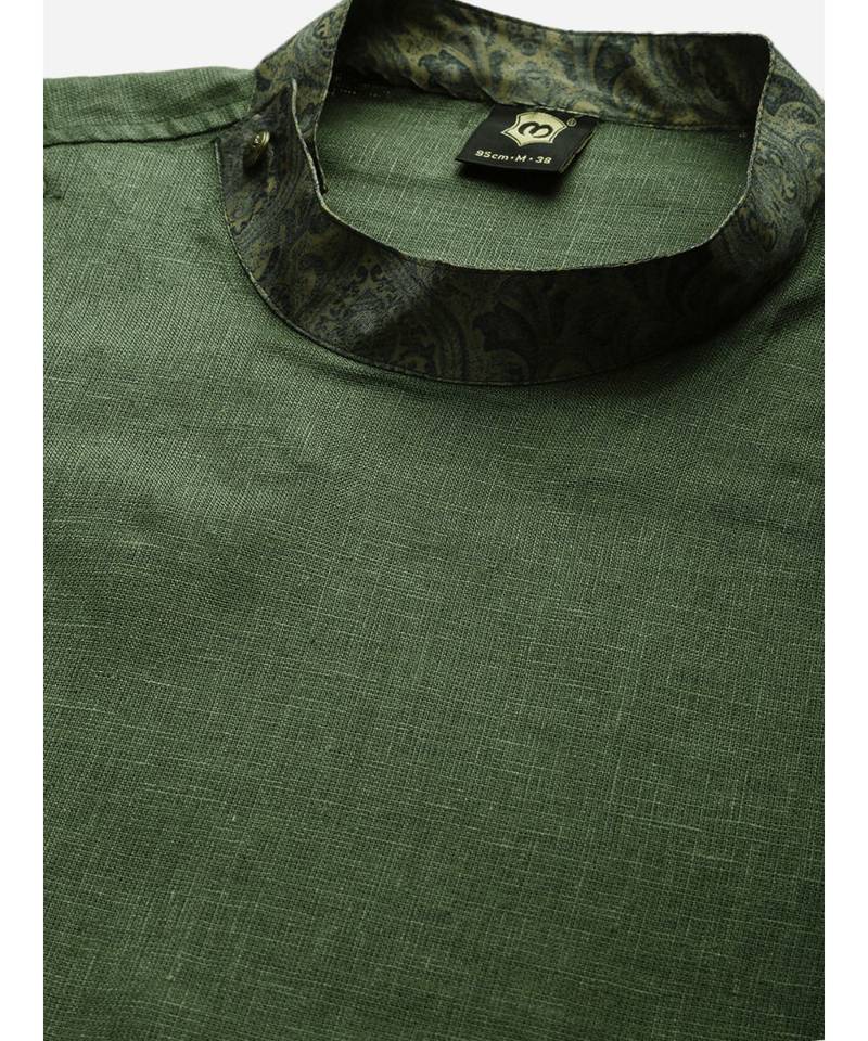 Green Linen Kurta