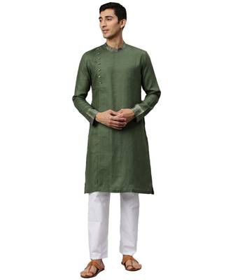 Green Linen Kurta 5