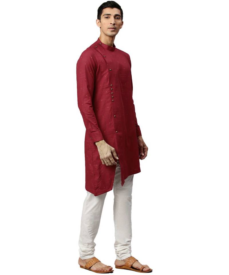 Maroon Viscose Kurta