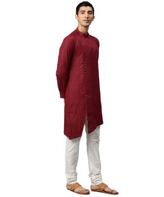 Maroon Viscose Kurta 5