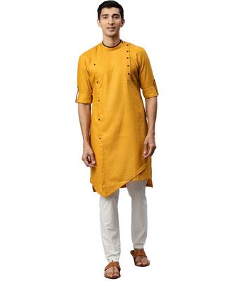 Yellow cotton Kurta 1