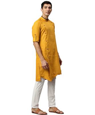 Yellow cotton Kurta 3
