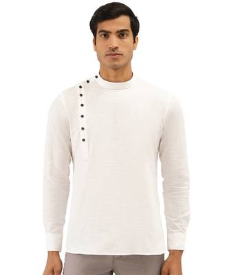 White Art Silk Short Kurta 1