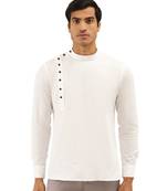 White Art Silk Short Kurta