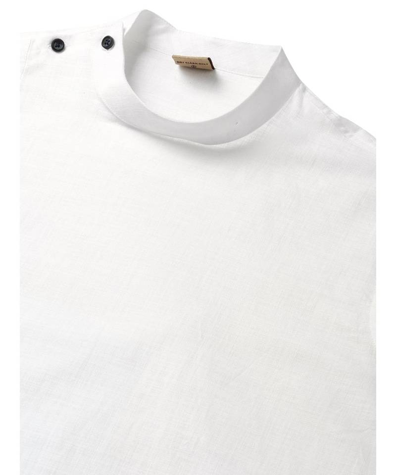 White Art Silk Short Kurta