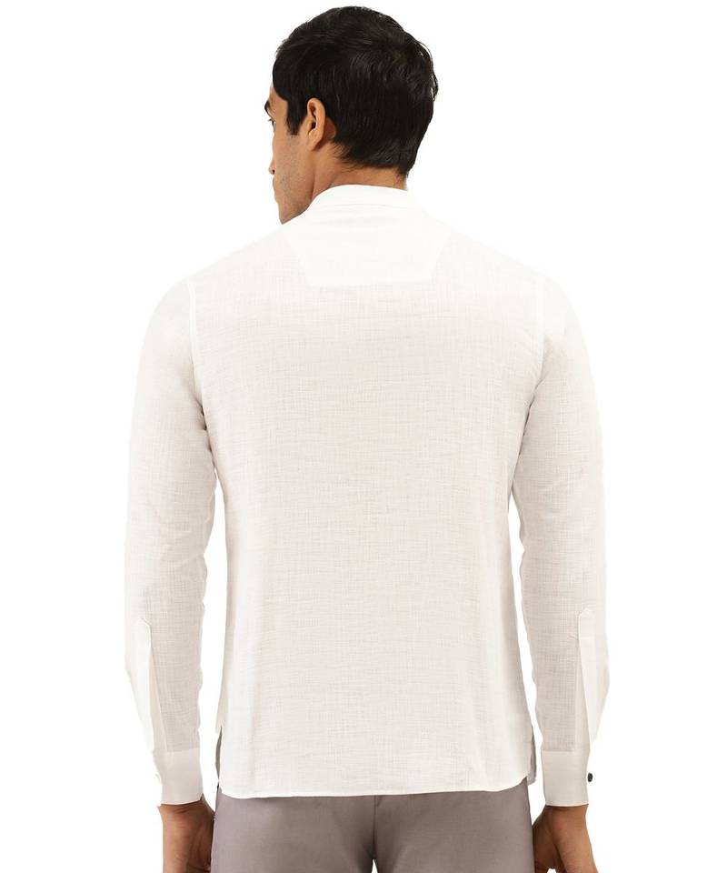 White Art Silk Short Kurta