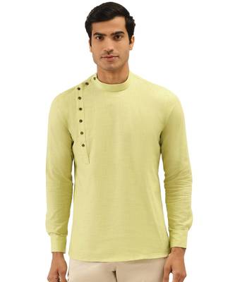 Green Art Silk Short Kurta 1