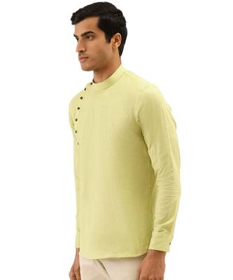 Green Art Silk Short Kurta 3