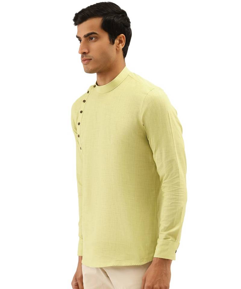 Green Art Silk Short Kurta