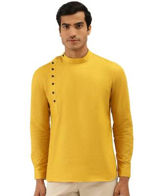 yellow Art Silk Short Kurta 1