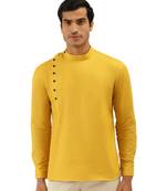 yellow Art Silk Short Kurta